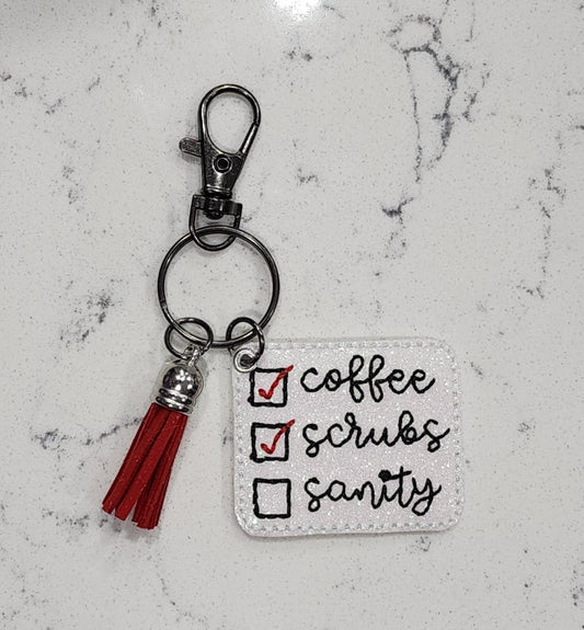 Coffee Scrubs Sanity Keychain