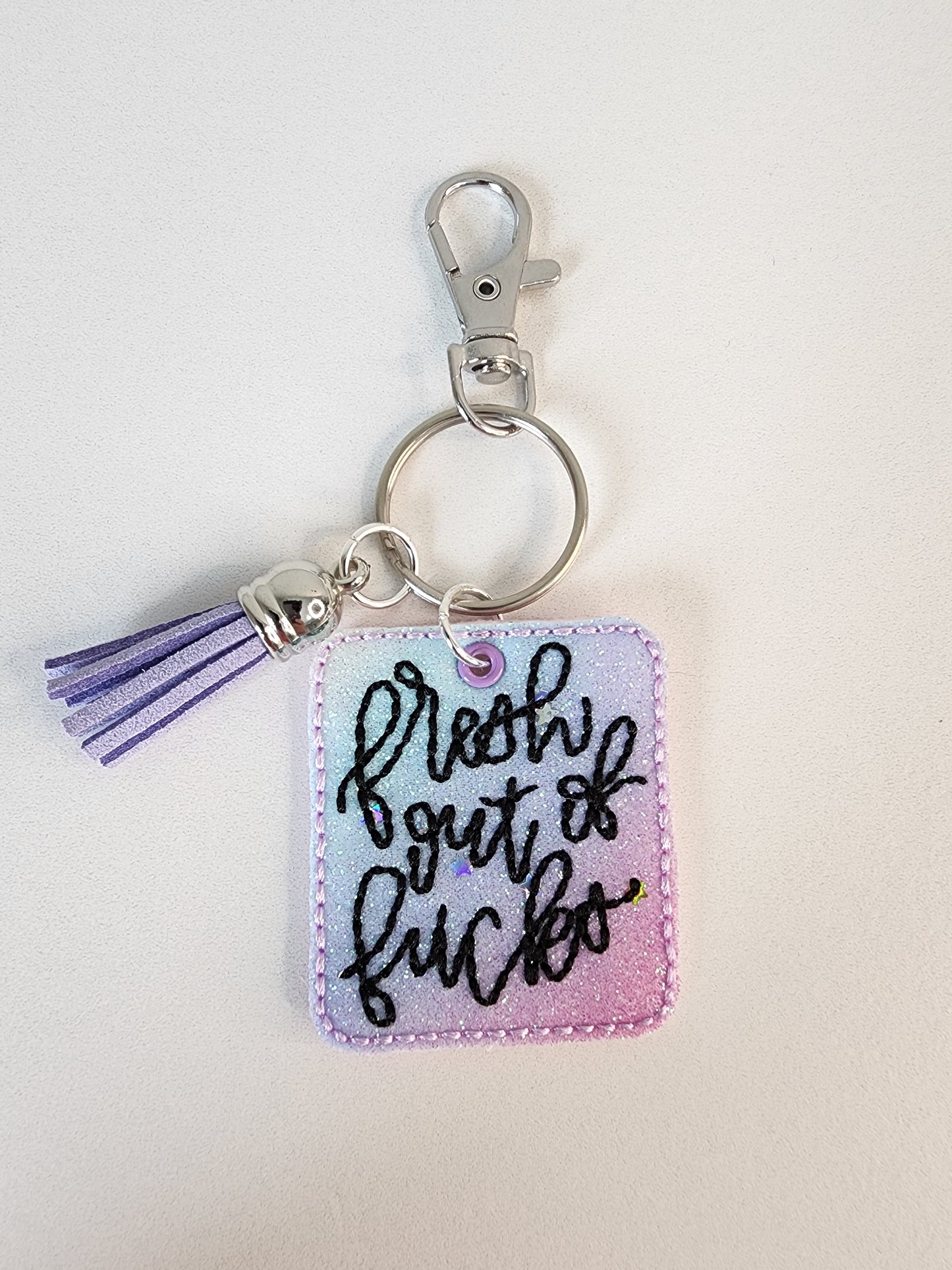 Out Of Fu*ks Keychain - Purple