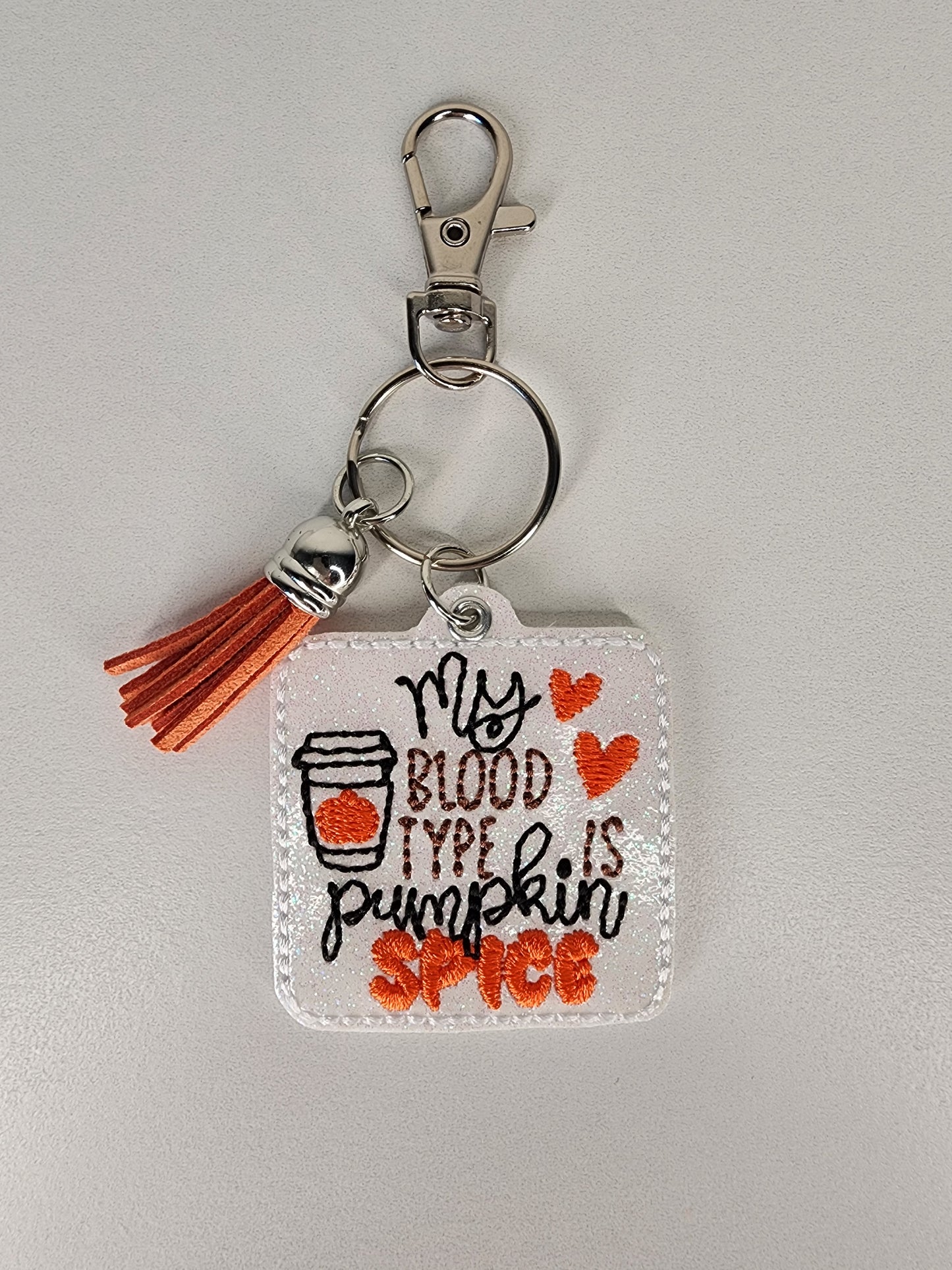 My Blood Type Is Pumpkin Spice Keychain