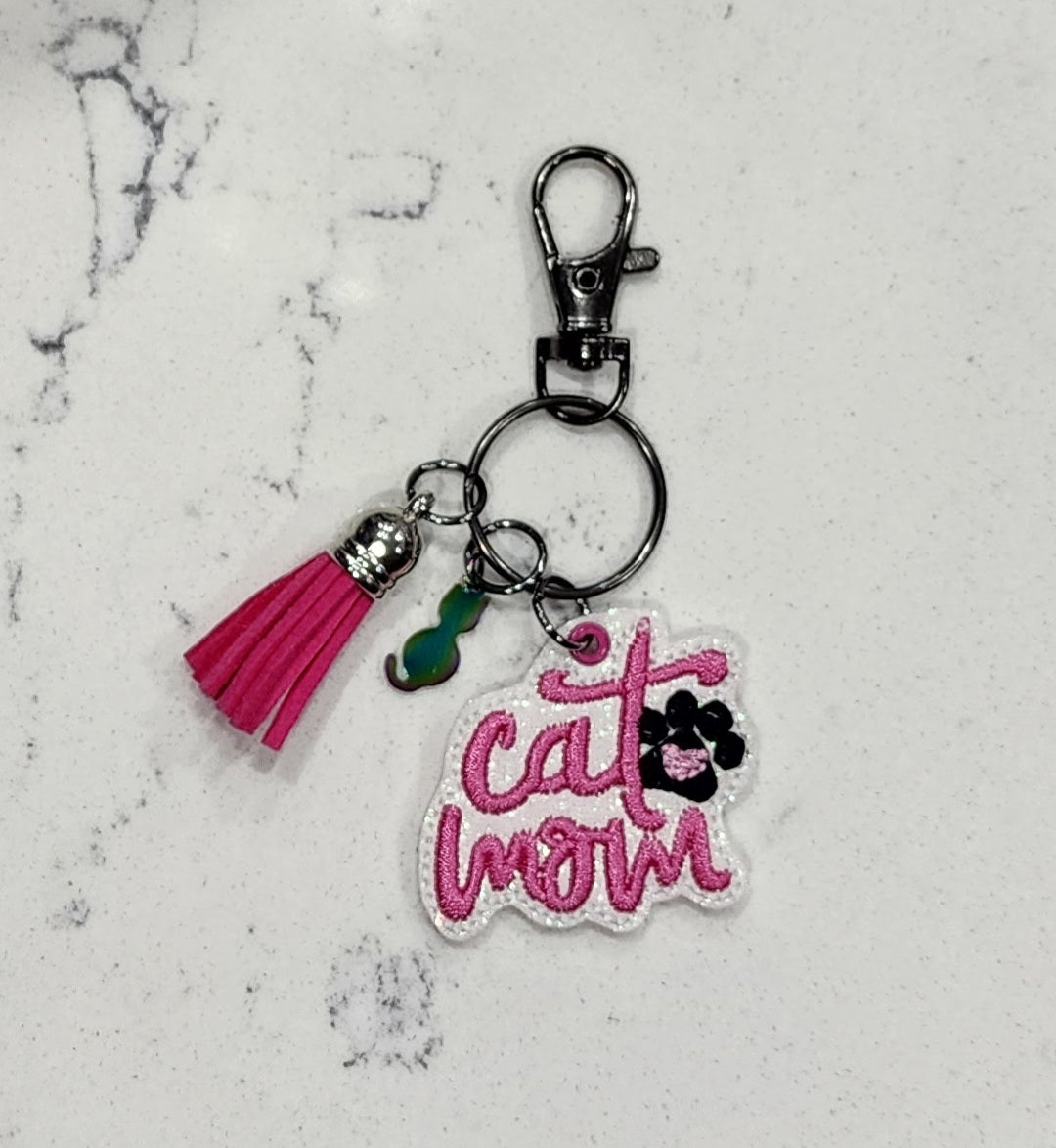 Cat Mom Keychain