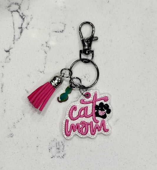 Cat Mom Keychain