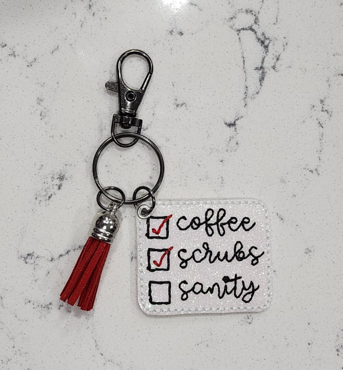 Coffee Scrubs Sanity Keychain