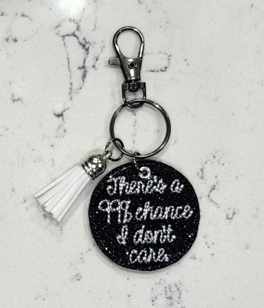 I Don't Care Keychain
